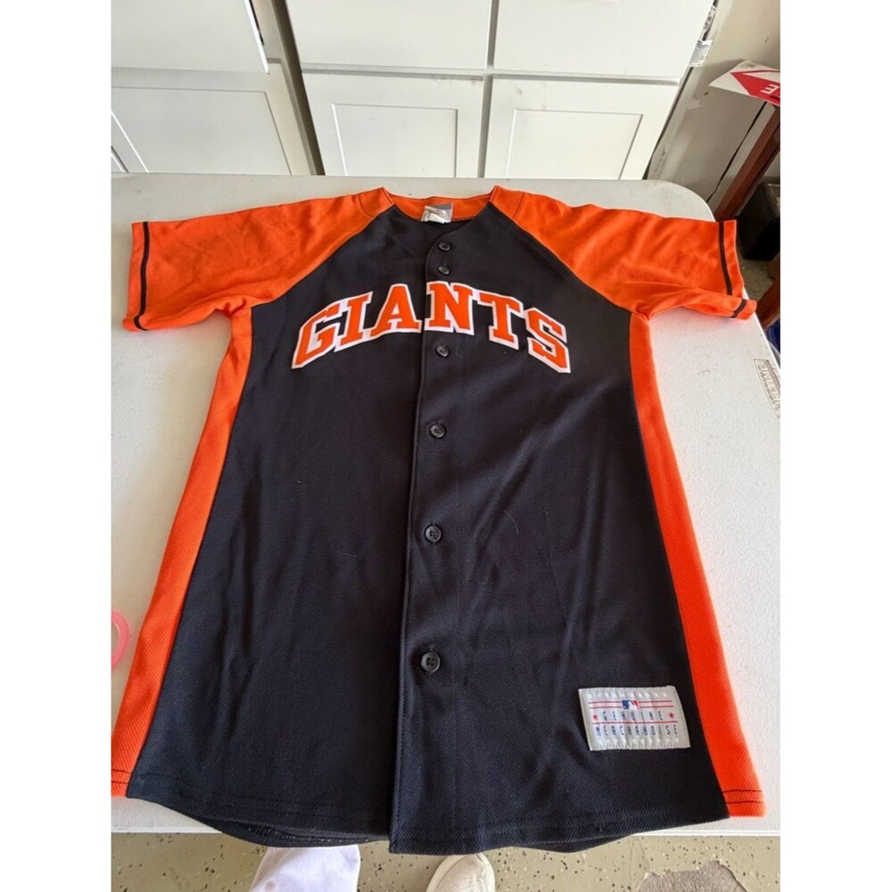Genuine Merchandise Kids Giants Button-Up Jersey in Black & Orange